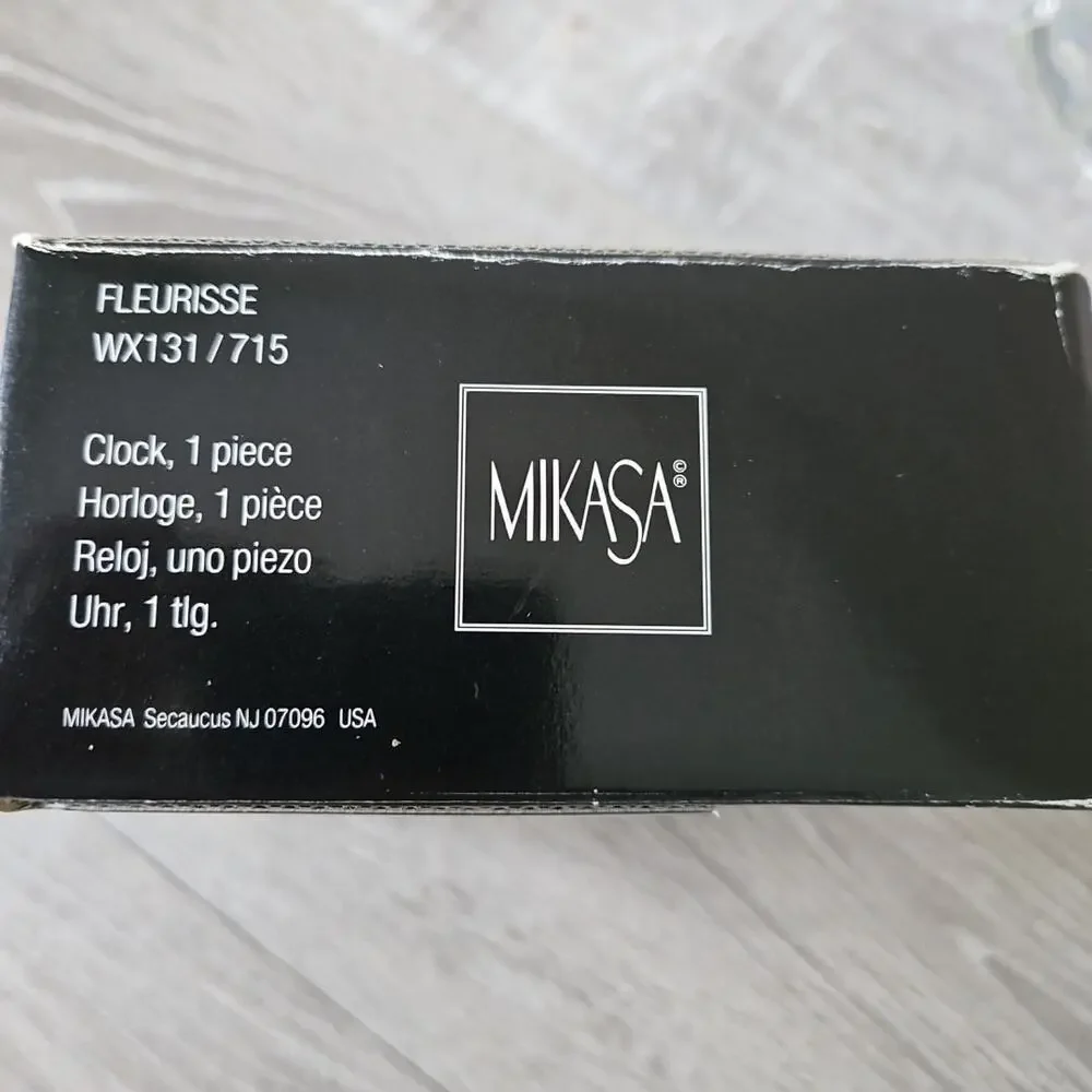 Vintage Mikasa Fleurisse German Made Desk‎ Gift Clock Crystal Quartz
